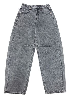 S.O.N.G. Acid Wash Grey High Rise Barrel Balloon Baggy Jeans Size 3/26